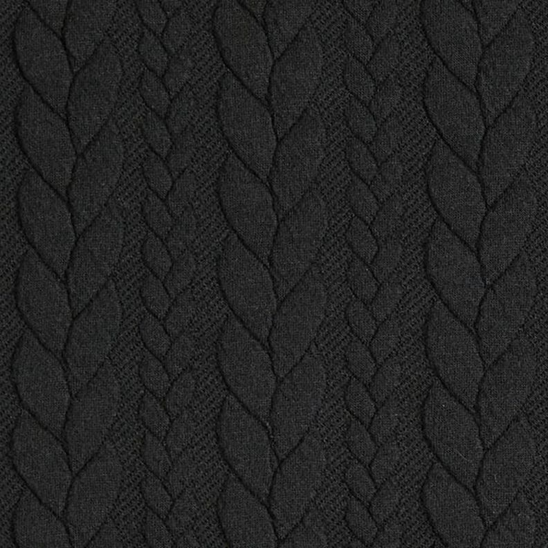 Cabled Cloque Jacquard Jersey – black,  image number 1