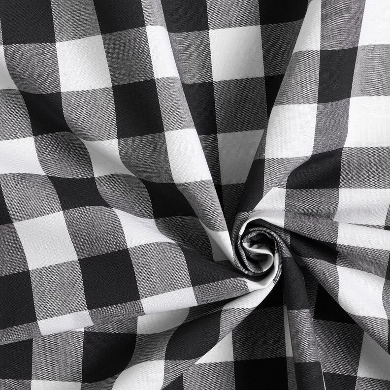 Shirting Fabric Large baker's check – white/black,  image number 3