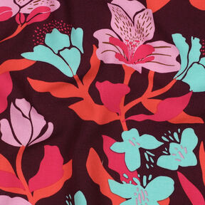 LENZING™ ECOVERO™ viscose fabric  Amira Floral | Nerida Hansen – merlot/chili, 