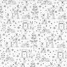 Cotton Poplin Colouring Fabric Christmas – white/black,  thumbnail number 1