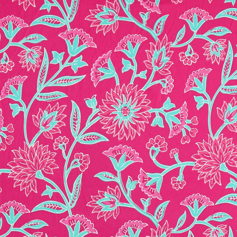 <h2>Cotton Voile Floral Vines, Pink &ndash; Lightweight and Translucent</h2>,  image number 1