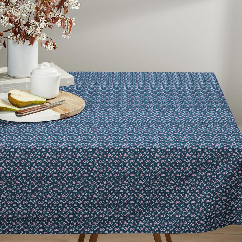 Cotton Poplin Fine Flowers – blue/pastel violet,  image number 7