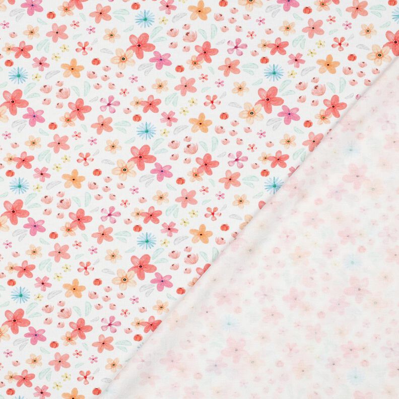 GOTS Cotton Jersey colorful flowers Digital Print | Poppy Fabrics – white/apricot, image number 4