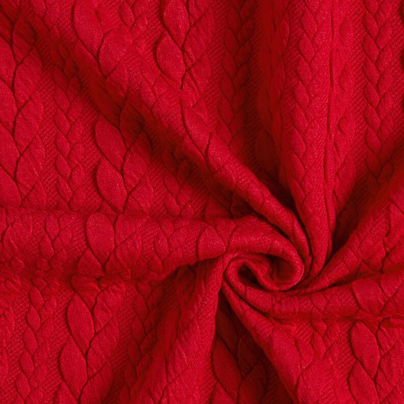 Cabled Cloque Jacquard Jersey – red,  image number 3