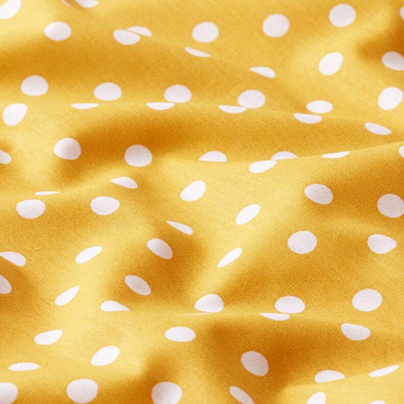 Cotton Poplin Large Dots – mustard/white,  image number 2