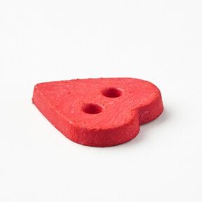 Heart-shaped button [Ø 15 mm] – chili, 