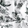 Decor Fabric Half Panama picturesque flowers – white/black,  thumbnail number 3