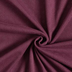 Fine Jersey Knit with Openwork – aubergine, 