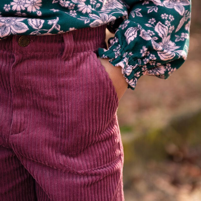 Chunky Corduroy pre-washed Plain – berry,  image number 4