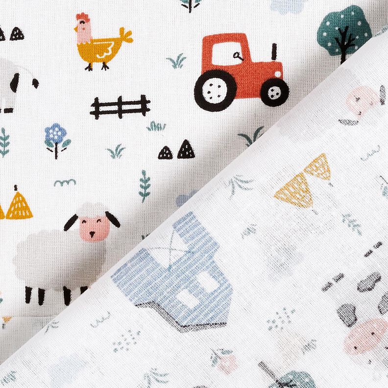 Cotton Poplin Farmyard – white,  image number 4
