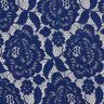 Stretch Lace Blossoms and leaves – navy blue,  thumbnail number 1