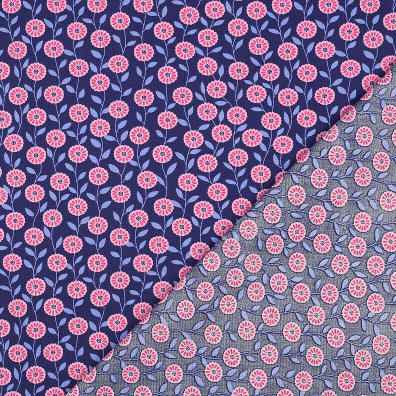 Cotton Poplin summer flowers| Poppy Fabrics – pink/indigo,  image number 4