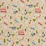 Decor Fabric Half Panama play street – natural/light olive | Remnant 50cm,  thumbnail number 1
