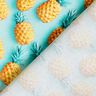 Cotton Poplin Pineapple – aqua blue/yellow,  thumbnail number 4