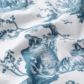 Decor Fabric Half Panama happy dancers 280 cm – ocean blue/white, 