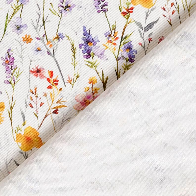 Decor Fabric Cotton Twill wildflowers – ivory/lilac, image number 4