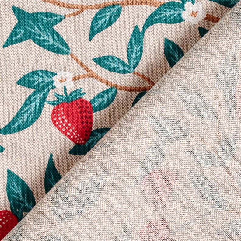 Decor Fabric Half Panama sweet fruits – natural/petrol,  image number 4