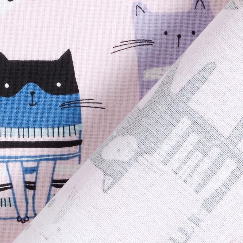 Cotton Cretonne abstract cats – light pink/white, image number 4