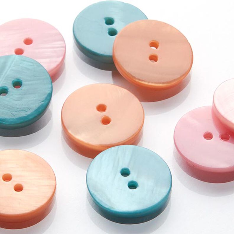 Pastel Mother of Pearl Button - turquoise,  image number 4