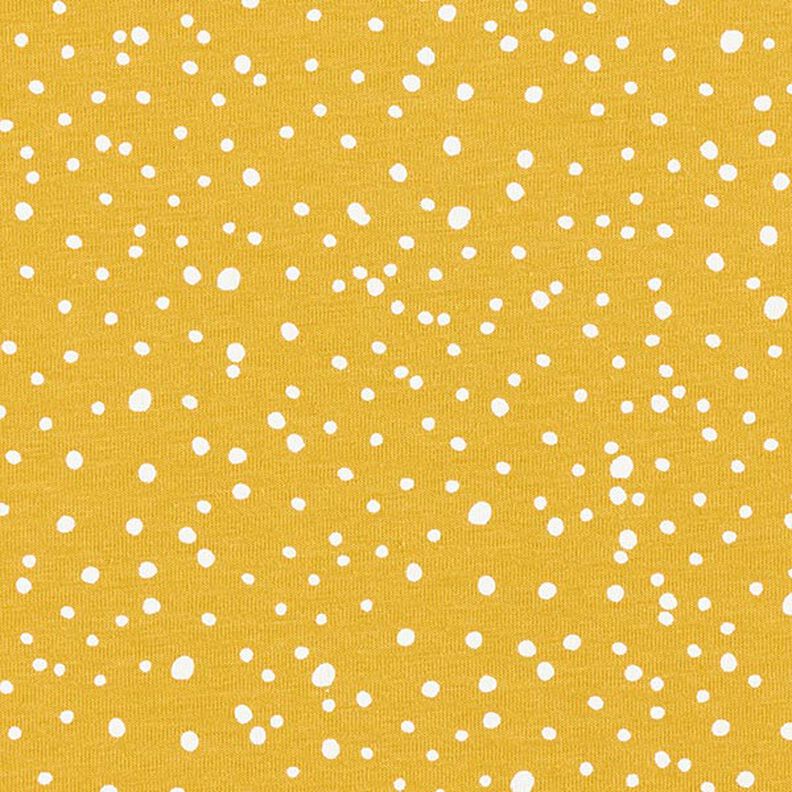 Cotton jersey irregular dots – curry,  image number 1