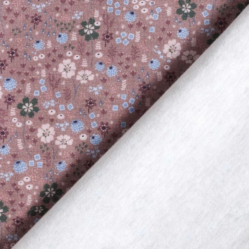 Cotton Jersey Forest flower meadow Digital Print – dark dusky pink,  image number 4