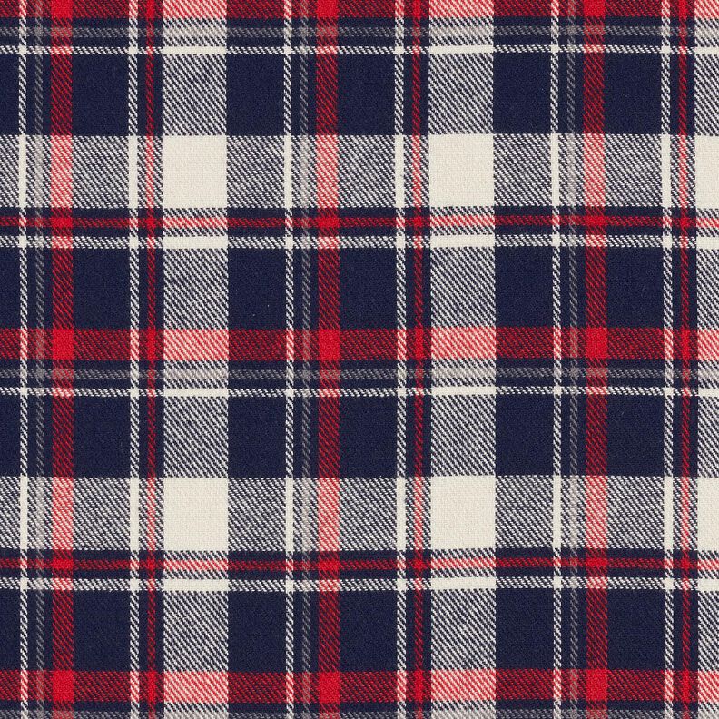 Cotton Flannel checked – blue-black/carmine, image number 1