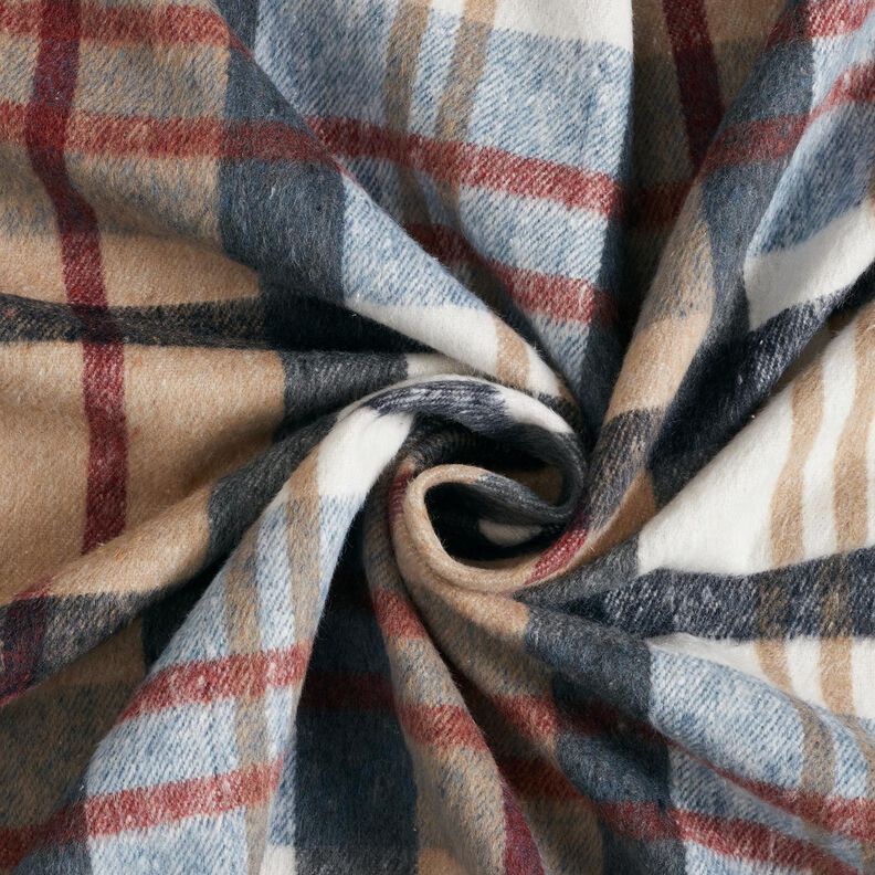 Coat fabric roughened tartan – light blue/beige,  image number 3