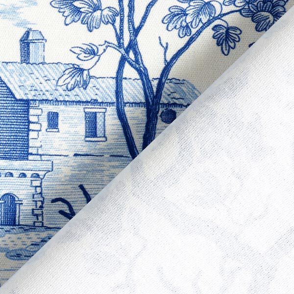 Decor Fabric Canvas antique 280 cm – royal blue/white,  image number 4