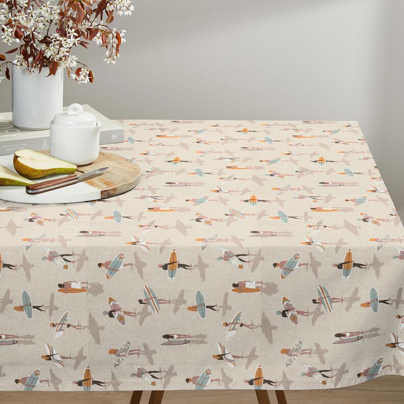 Decor Fabric Half Panama surfer – eucalyptus/natural, image number 8