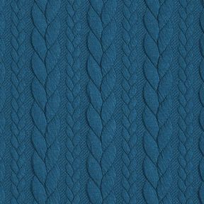 Cabled Cloque Jacquard Jersey – petrol, 
