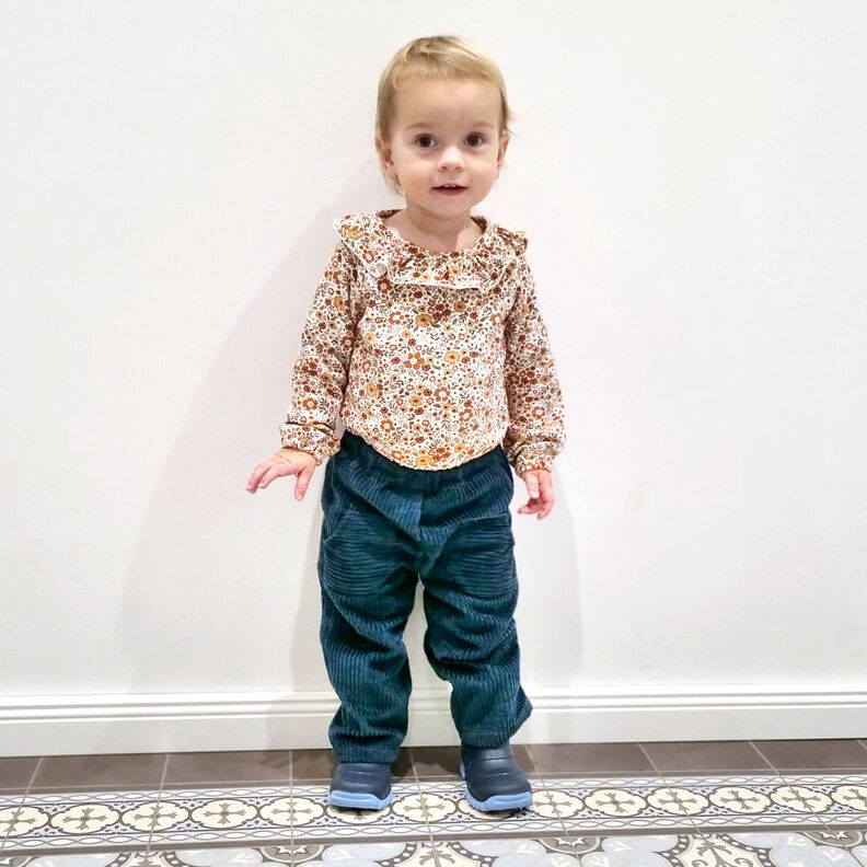 Chunky Corduroy pre-washed Plain – petrol,  image number 8