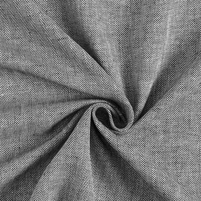 Herringbone Linen Cotton Blend – black,  image number 3