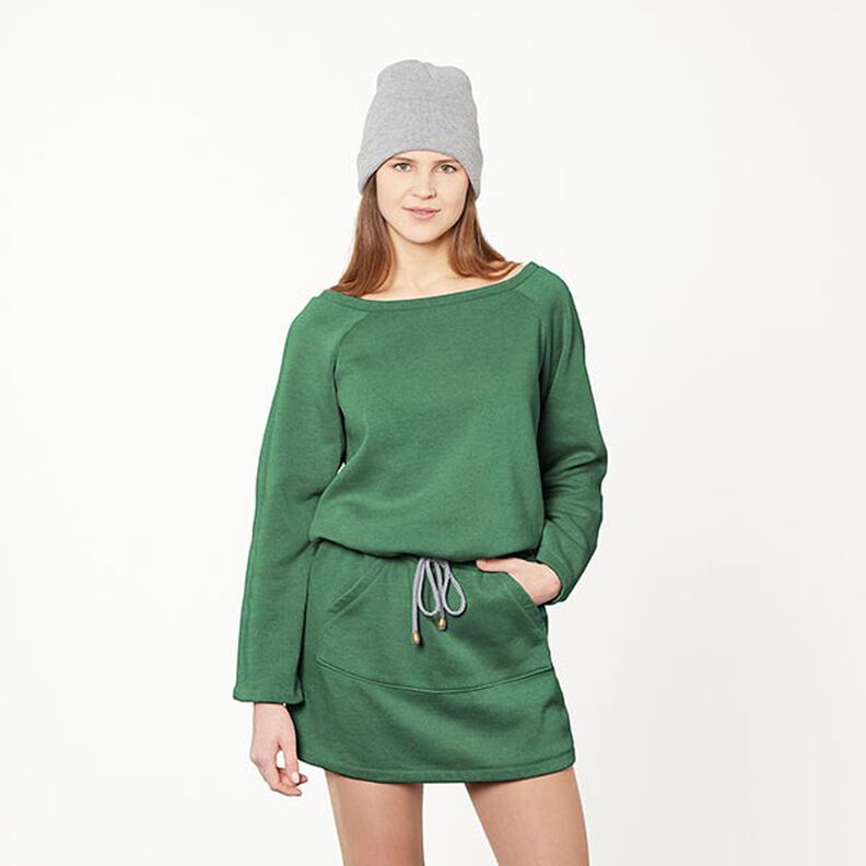 Brushed Sweatshirt Fabric – dark green,  image number 7