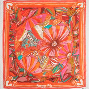 Beachwear Panel Pareo Summer Flowers – orange/yellow olive, 