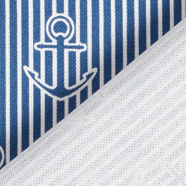 Decor Fabric Half Panama anchor – ocean blue/white,  image number 4