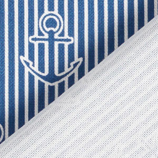 Decor Fabric Half Panama anchor – ocean blue/white, image number 4
