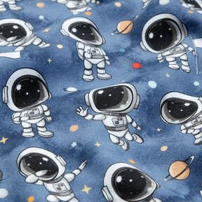 Brushed Sweatshirt Fabric cool astronauts Digital Print – blue grey, 