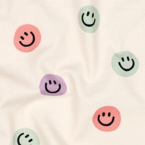 Cotton Flannel smilies | Poppy Fabrics – ivory/dusky pink, 