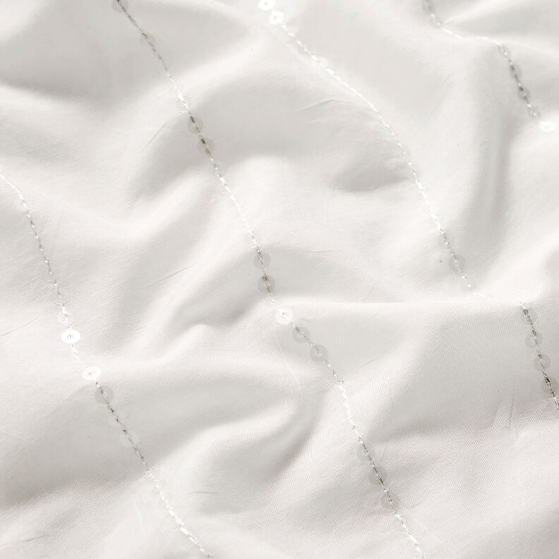 Sequinned voile cotton silk blend – white,  image number 2
