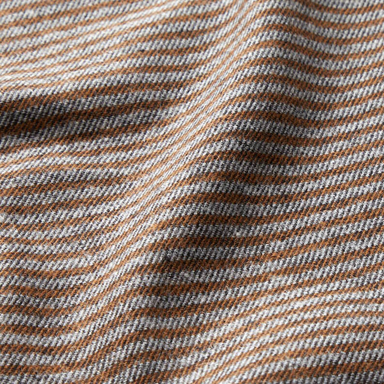 striped trouser fabric – caramel/grey,  image number 2