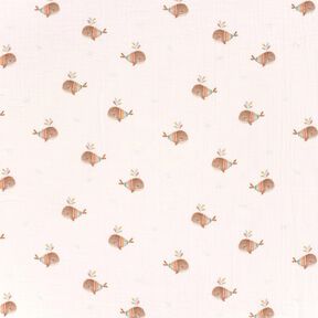 Double Gauze/Muslin striped whale Digital Print – ivory,  Double Gauze/Muslin striped whale Digital Print – ivory,