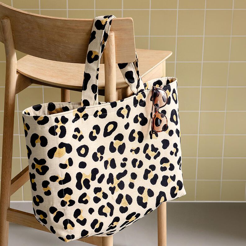 Decor Fabric Tapestry Fabric Leopard – light beige/black,  image number 6