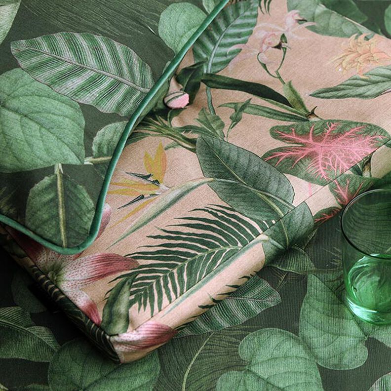 Outdoor Fabric Canvas Palm Leaves – dark green,  image number 8