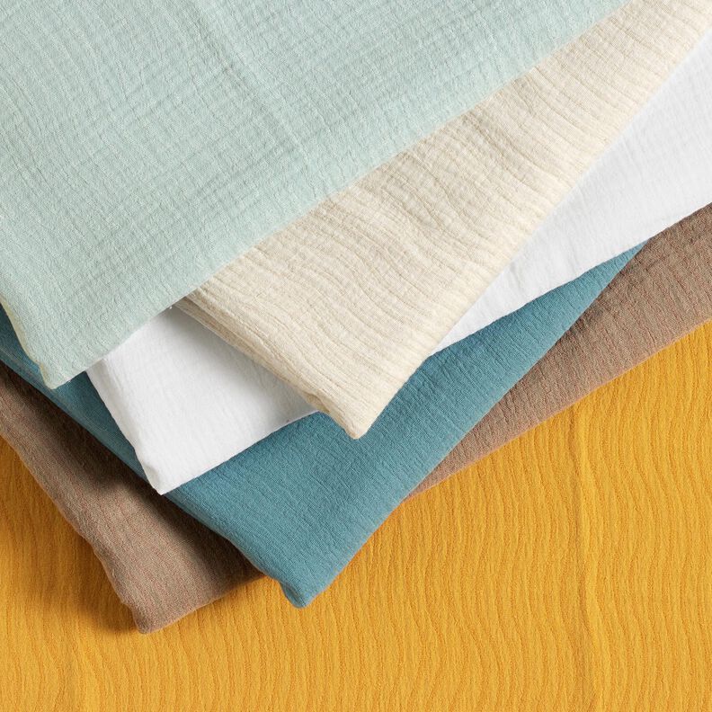Linen Cotton Blend Jacquard Wave Pattern – dove blue,  image number 6