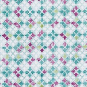 Cotton Poplin oriental tile pattern Digital Print – eucalyptus/grape, 
