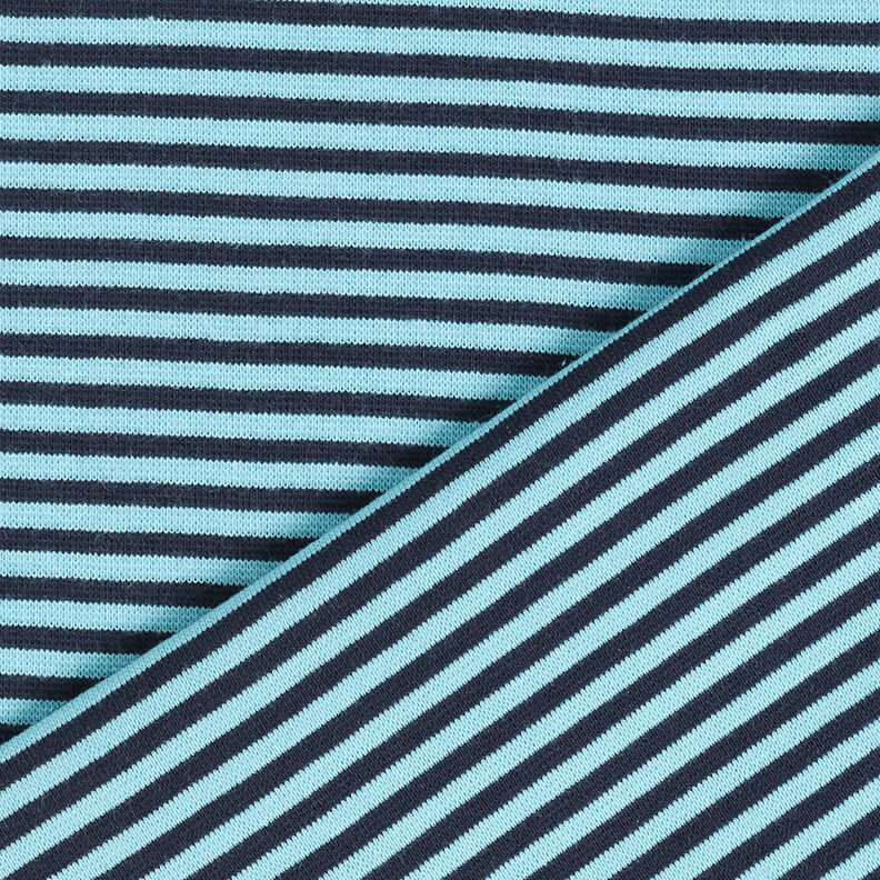 Ribbing Striped tubular fabric – sky blue/midnight blue,  image number 4