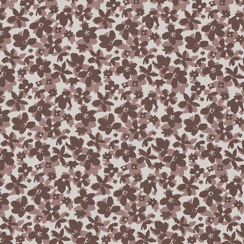Sea of Flowers Cotton Poplin – taupe/brown,  image number 1