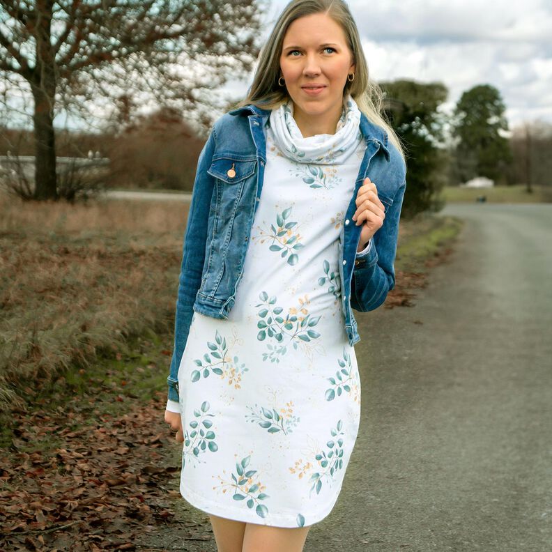 Cotton Jersey Eucalyptus | Glitzerpüppi – white/dove blue,  image number 5