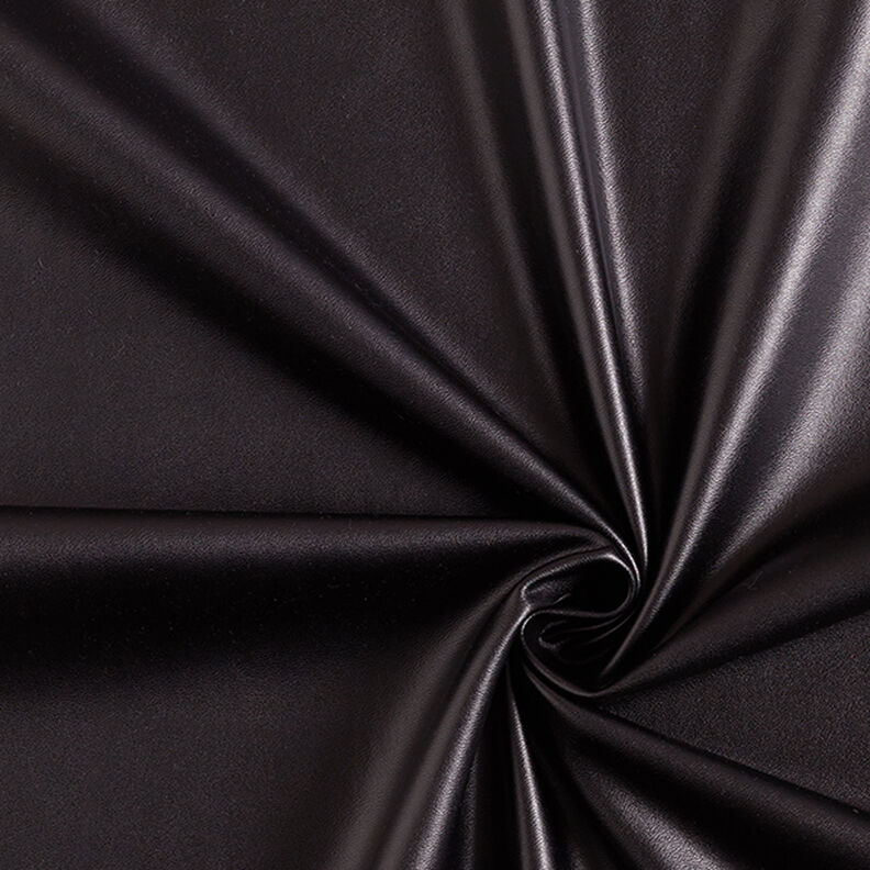 plain stretch faux leather – black,  image number 1