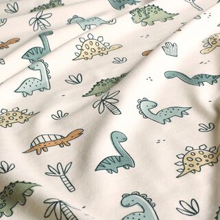 Cotton Jersey Jungle Dinosaurs – offwhite, 